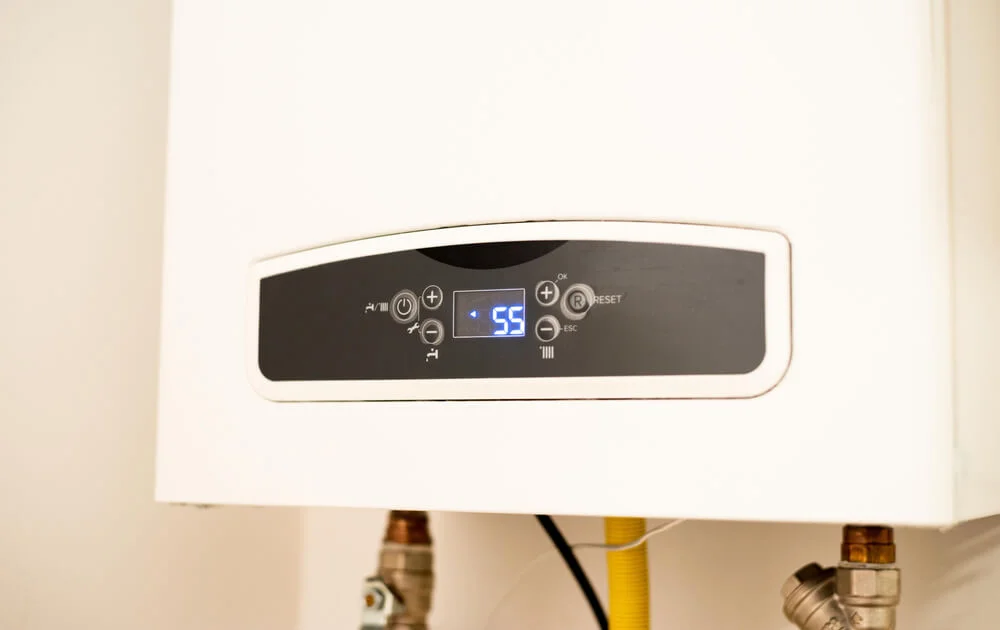  Termostato programable digital, controlador de temperatura  ambiente para el equipo de calefacción eléctrico y el sistema de calefacción  de caldera colgado en la pared (blanco) : Industrial y Científico